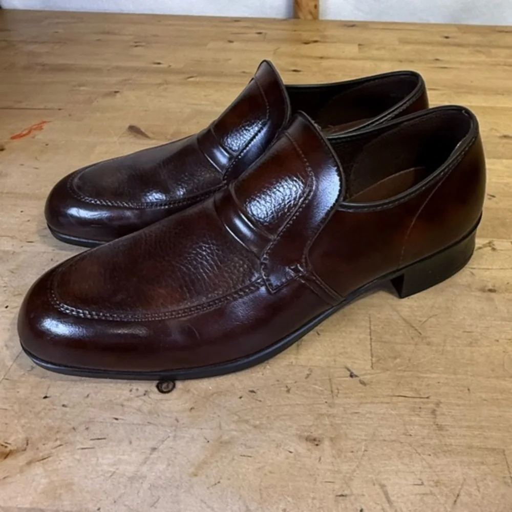 Chancellor Men’s Leather Slip On Loafers Brown Size 7.5 or 8